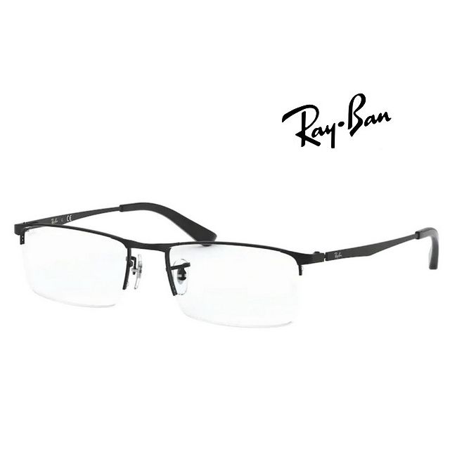 RAY BAN 雷朋   簡約斯文金屬半框設計光學眼鏡 RB6281D 2503 黑 公司貨