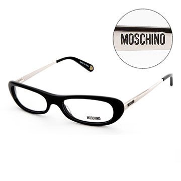 MOSCHINO 復古金屬造型平光眼鏡(黑) MO02201