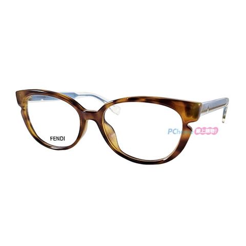 快閃★激殺優惠↘快速出貨【FENDI】光學眼鏡鏡框 FF0143F N9D 51mm 貓眼造型 橢圓鏡框 膠框眼鏡 琥珀色/透明藍