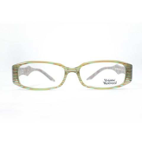 【Vivienne Westwood】英國薇薇安魏斯伍德俏皮線條風格光學眼鏡(橘綠線條) VW223-03