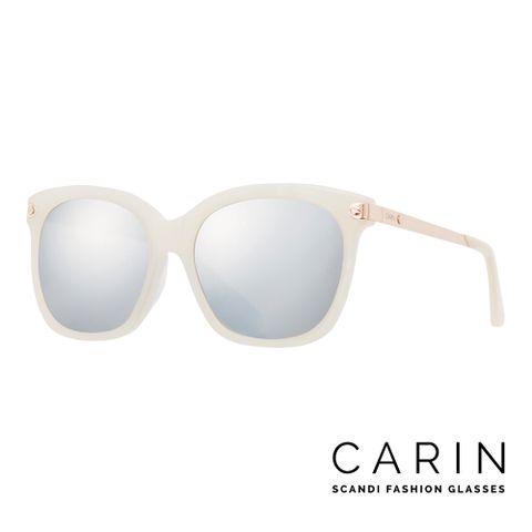 CARIN ╳ Muse秀智代言 個性混合框+水銀鏡面太陽眼鏡．白 Rénopolli-C4