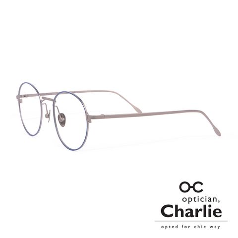 跨年特惠▼原價7800Optician Charlie 韓國亞洲專利自我時尚潮流 BF系列光學眼鏡 - BF NV(藍 + 槍色)