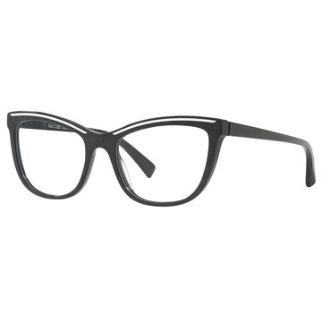 新品上架alain mikli 法式時尚漫畫風小貓眼光學眼鏡(黑)AL3080-001
