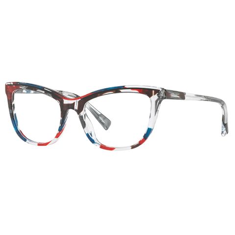 新品上架alain mikli 法式時尚漫畫風小貓眼光學眼鏡(紅藍)AL3080-005
