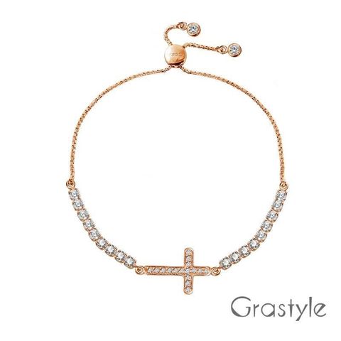 【南紡購物中心】 歐莉寶GraStyle 義大利925純銀十字架造型調整手鍊(兩色)