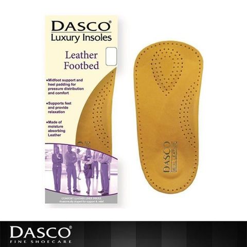 【南紡購物中心】 DASCO 皮革足弓矯正鞋墊- 上等植鞣革牛皮製作分散體重對足部的壓力扁平足、內八足必備