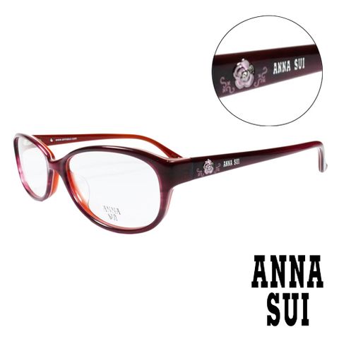 Anna Sui 安娜蘇 【南紡購物中心】 經典薔薇造型眼鏡(紅色)AS620-209