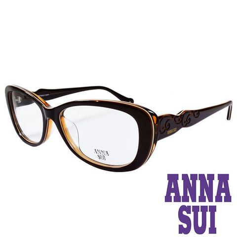 Anna Sui 安娜蘇 【南紡購物中心】 印象圖騰造型眼鏡(咖啡)AS635-102