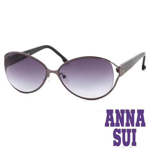 【南紡購物中心】 Anna Sui 日本安娜蘇 復古時尚金屬雕刻造型太陽眼鏡(黑) AS64701