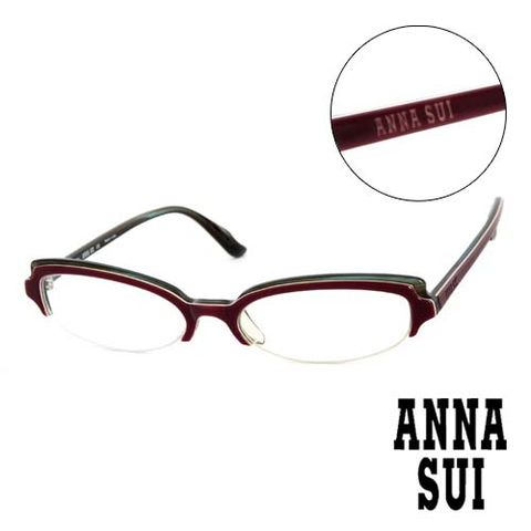 Anna Sui 安娜蘇 【南紡購物中心】 日本 個性時尚質感造型平光眼鏡(紫) AS09901