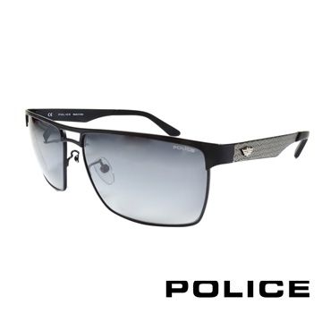 【南紡購物中心】POLICE 義大利警察都會款個性型男眼鏡-金屬框(黑色) POS8873-0531