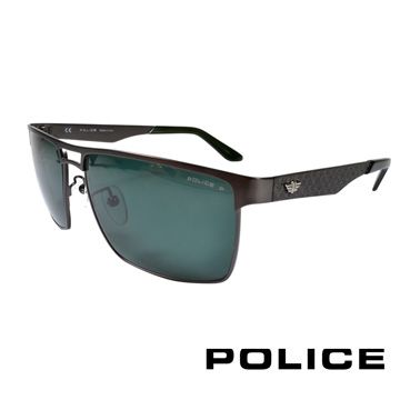 【南紡購物中心】POLICE 義大利警察都會款個性型男眼鏡-金屬框(銀灰) POS8873-H68P
