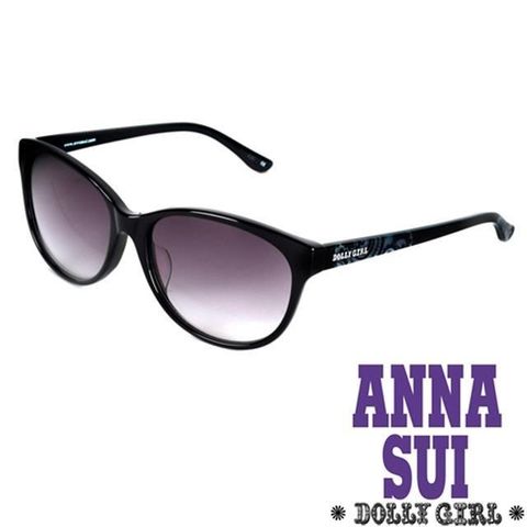 【南紡購物中心】 Anna Sui安娜蘇日本Dolly Girl系列復古印花圖騰款造型太陽眼鏡‧黑【DG811001】