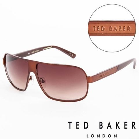 Ted Baker 【南紡購物中心】  倫敦個性男士質感造型太陽眼鏡(棕) TB1241175