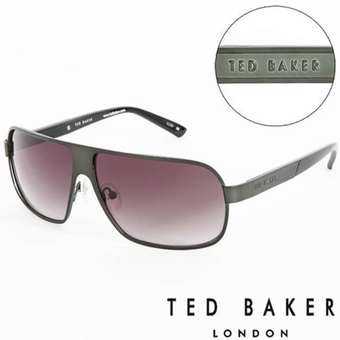 Ted Baker 【南紡購物中心】  倫敦個性男士質感造型太陽眼鏡(墨綠) TB1241522