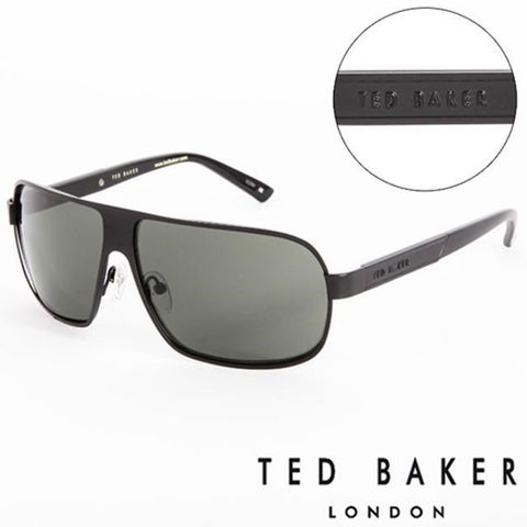 Ted Baker 【南紡購物中心】  倫敦個性男士質感造型太陽眼鏡(黑) TB1241001