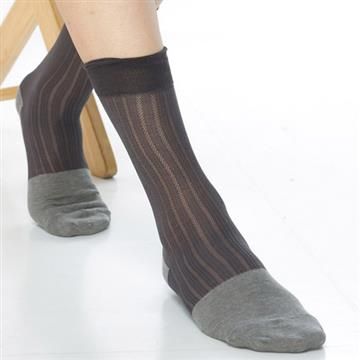 【南紡購物中心】 【KEROPPA】可諾帕奈米竹炭絲光棉紳士男襪x2雙C90007-深灰