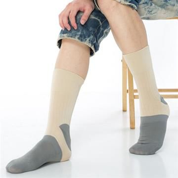 【南紡購物中心】 【KEROPPA】萊卡竹炭無痕寬口1/2短襪*2雙(男襪)C90003-卡其