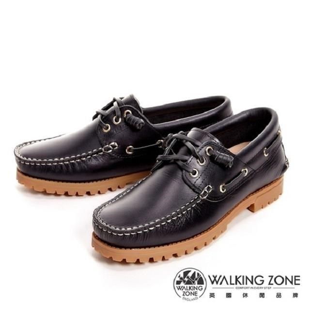 WALKING ZONE 經典款 帆船雷根鞋 女鞋 - 黑藍(另有咖啡)