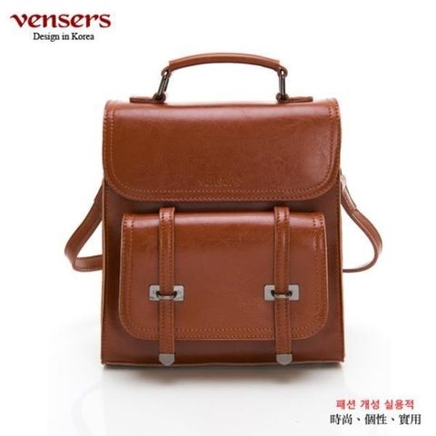 vensers 【南紡購物中心】 小牛皮潮流個性多功能包(NL1080101棕色) 