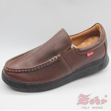 【南紡購物中心】 ZOBR路豹 紳士真皮雙彈力氣墊休閒鞋棕豆款 UB82