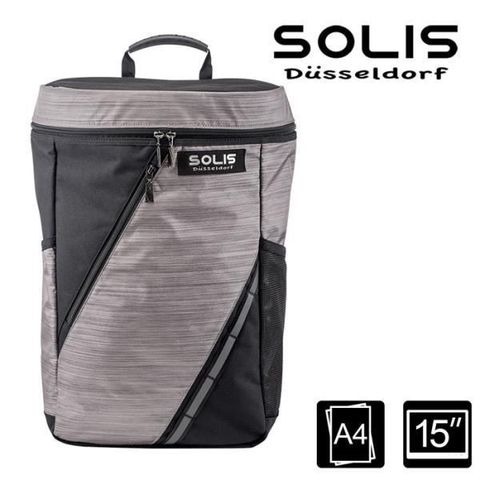 【南紡購物中心】 SOLIS【星燦銀系列】桶型電腦後背包