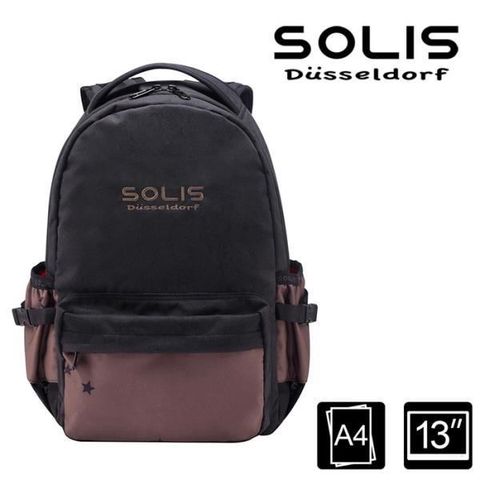 【南紡購物中心】 SOLIS【點星系列】ONES 小尺寸前袋款電腦後背包 (焦茶棕)