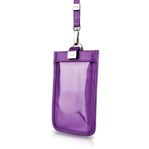 【LIEVO】 TOUCH – 頸掛式真皮手機套_深紫紅