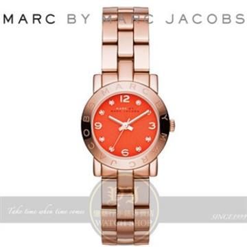 MARC BY MARC JACOBS 【南紡購物中心】 MARC BY 國際精品Amy潮流時尚腕錶-紅x玫瑰金/26mm MBM3305公司貨 聖誕節/生日禮