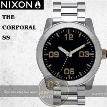 【南紡購物中心】 NIXON 實體店The Corporal 腕錶/48mm/BLACK / BRASS/A346-2222公司貨/極限