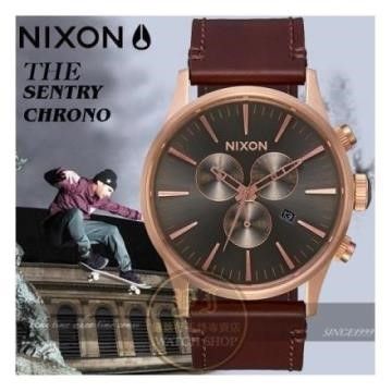 NIXON 【南紡購物中心】  實體店THE SENTRY LEATHER腕錶A105-2334公司貨