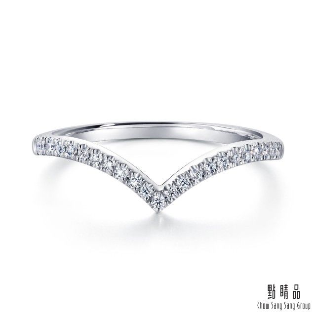 Chow Sang Sang Group 點睛品  PROMESSA V型線條 18K金鑽石戒指