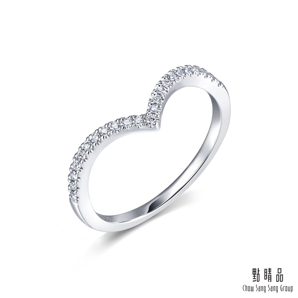 Chow Sang Sang Group 點睛品  PROMESSA V型線條 18K金鑽石戒指