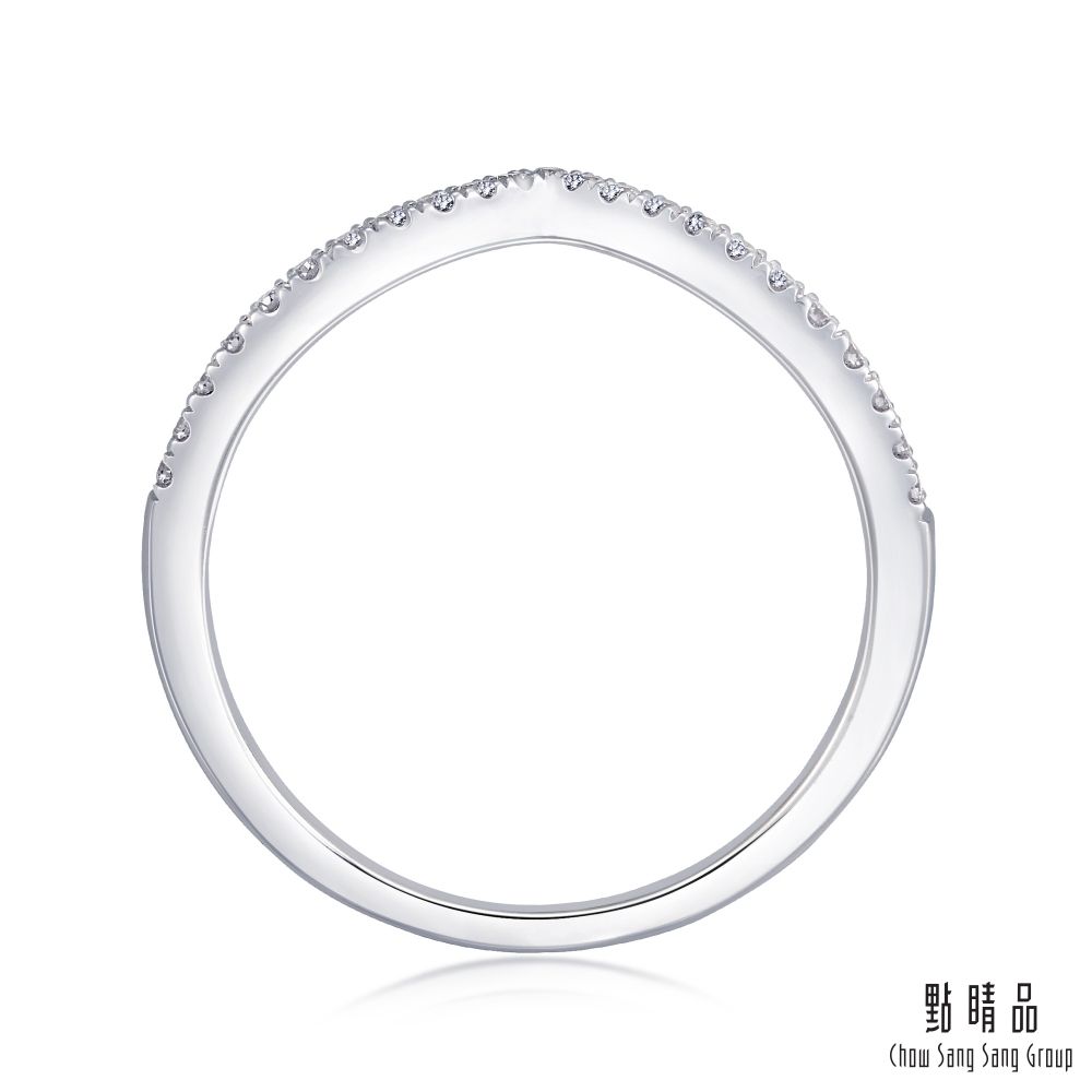 Chow Sang Sang Group 點睛品  PROMESSA V型線條 18K金鑽石戒指
