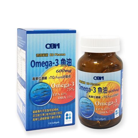 德國KD藥廠75%Omega3QBM高單位Omega3魚油(120顆/瓶)