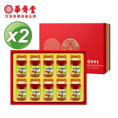 華齊堂 成人葡萄糖胺飲+龜鹿四珍禮盒(60ml/10入)X2盒