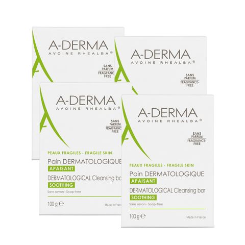 A-DERMA 艾芙美 《4入組》 燕麥非皂性潔膚皂100g