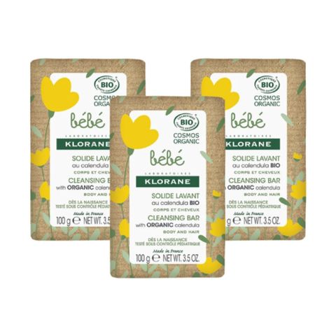 KLORANE bebe 蔻蘿蘭寶寶 金盞花柔潤皂(100g)3入組