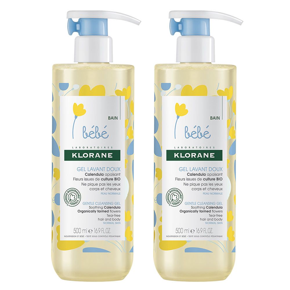 KLORANE bebe 蔻蘿蘭寶寶  金盞花洗髮沐浴精500ml(2入組)