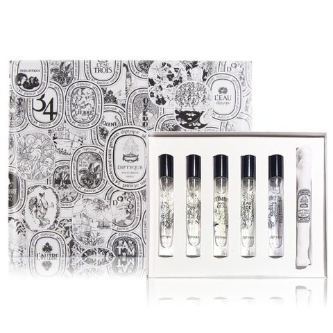 DIPTYQUE 經典淡香水禮盒(7.5mlX5)[杜桑+玫瑰之水+影中之水+感官之水+希臘無花果]-國際航空版