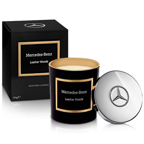 【短效良品】Mercedes Benz 賓士 木質與皮革頂級居家香氛工藝蠟燭(180g)