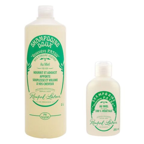 【南法香頌】歐巴拉朵 忍冬蜂蜜洗髮精大+小(1L+250ml/瓶)