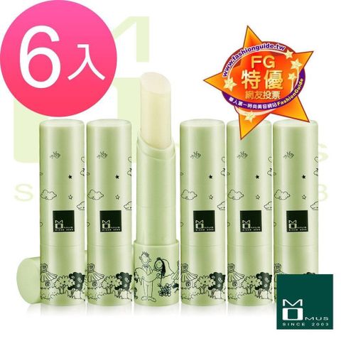 MOMUS 新簡約保養 綠茶潤唇修護素+Plus 3.5g ( 6入 )