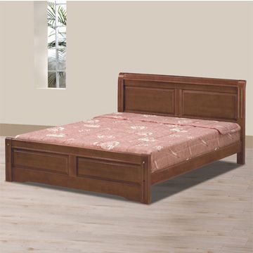 【時尚屋】立揚5尺樟木色雙人床架(不含床頭櫃-床墊)