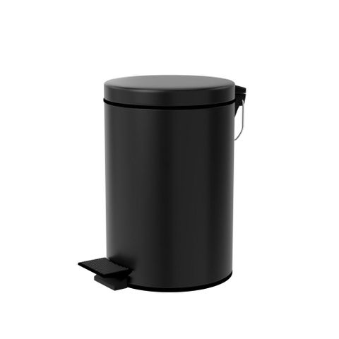 TRENY 加厚 緩降 不鏽鋼垃圾桶 8L (霧黑)