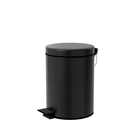 TRENY 加厚 緩降 不鏽鋼垃圾桶 5L (霧黑)