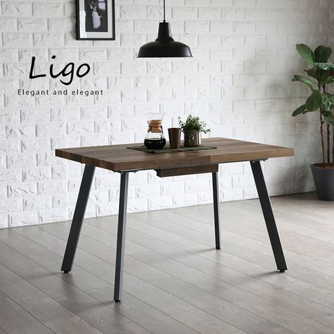 【obis】Ligo工業風伸縮餐桌工作桌&lt;免組裝&gt;