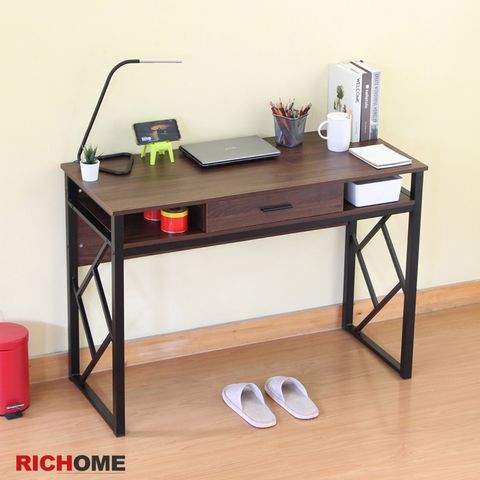 RICHOME 艾倫110CM工業風書桌/電腦桌/辦公桌/工作桌/玄關桌(多功能用途)