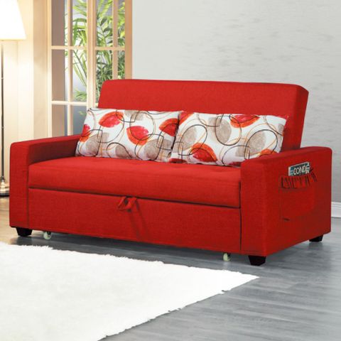 AS-蘿拉紅色布沙發床-180x89x96cm