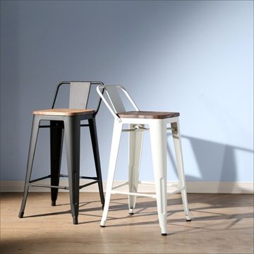 《BuyJM》LOFT復古風工業風榆木低背吧台椅/餐椅 (2色可選)